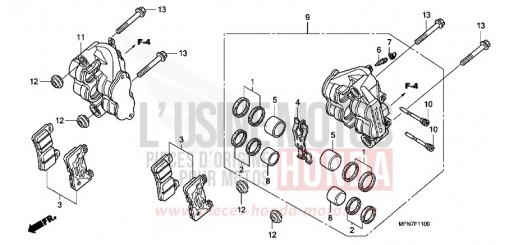 ETRIER DE FREIN AVANT (CB1000R) CB1000RB de 2011